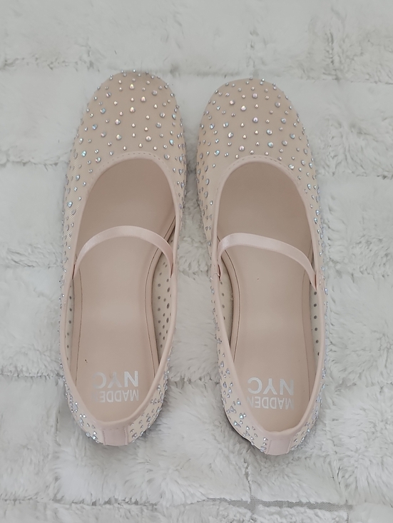 Madden Nyc Shoes - MADE IN NYC Blush Pink Crystal Mary Jane Flats